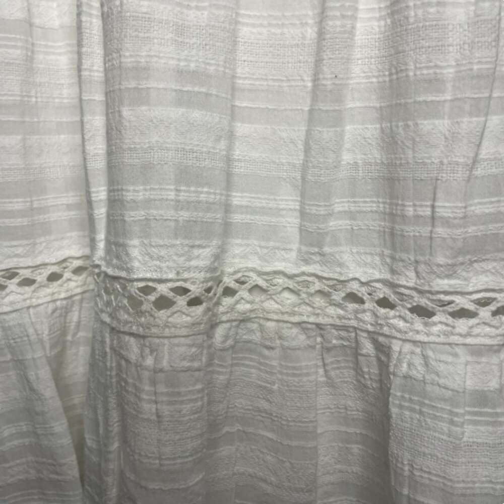 2 for $20 Knox Rose White Cotton Boho Dress Large Peasant Flowy Embroidered - Picture 8 of 12